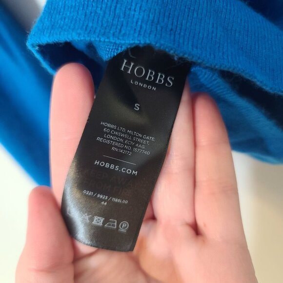 Hobbs London Wool Cashmere Blend Sweater Keyhole Neckline Blue Size Small - Picture 6 of 7